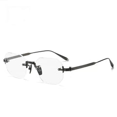 Spurs Retro Rimless Titanium Glasses Frame