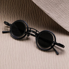 VT Round Titanium Glasses Frame With Magnetic Sunglasses Clips