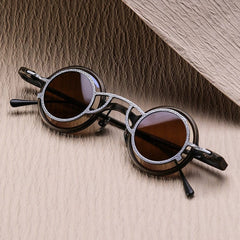 VT Round Titanium Glasses Frame With Magnetic Sunglasses Clips