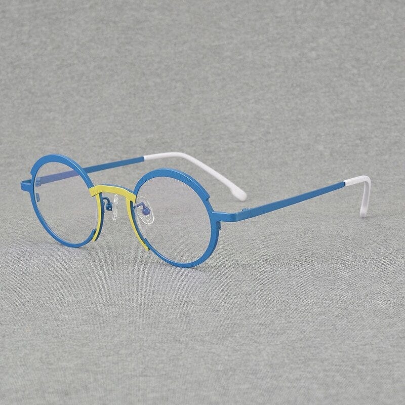 Aishia Titanium Round Glasses Frame Round Frames Southood Blue 