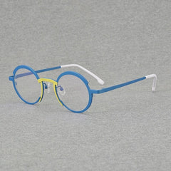 Aishia Titanium Round Glasses Frame Round Frames Southood Blue 