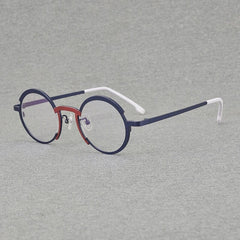Aishia Titanium Round Glasses Frame Round Frames Southood Dark Blue 
