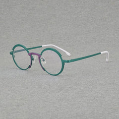 Aishia Titanium Round Glasses Frame Round Frames Southood Green 