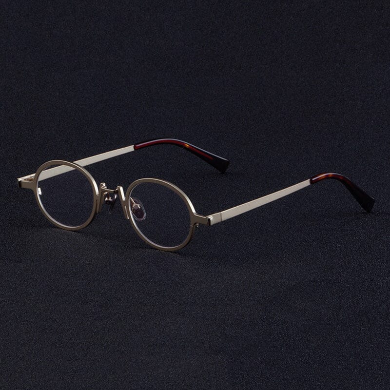 Alden Personality Brand Quality Metal Punk Glasses Frame oval frame Southood Gold 