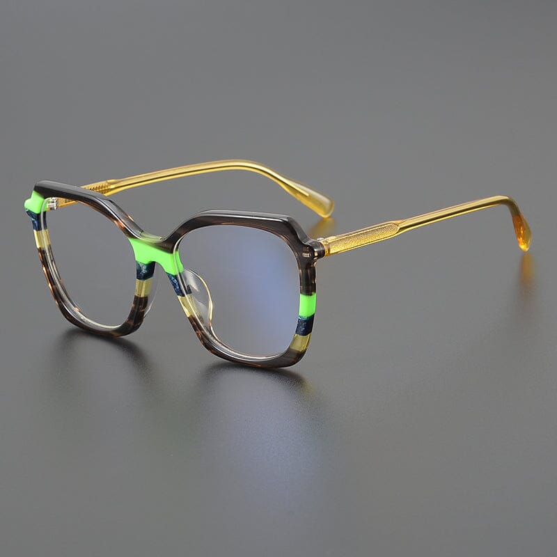 Allyse Acetate Rectangle Glasses Frame Rectangle Frames Southood Brown Orange 