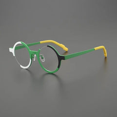 Altair Titanium Round Glasses Frame Round Frames Southood Matte Green 