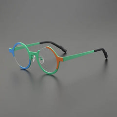 Altair Titanium Round Glasses Frame Round Frames Southood Matte Light Green 