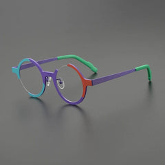 Altair Titanium Round Glasses Frame Round Frames Southood Matte Purple 