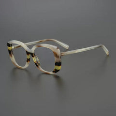 Amjed Vintage Acetate Glasses Frame Geometric Frames Southood Stripe 