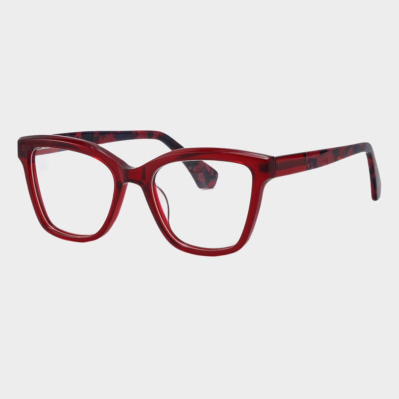 Aranda Vintage Acetate Glasses Frame Cat Eye Frames Southood Clear Red 