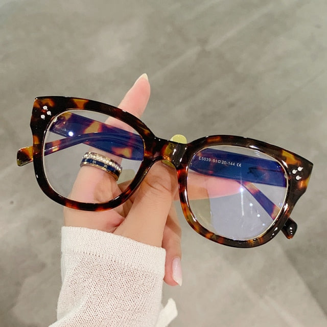 Asa Brand Unisex Square Glasses Frame Rectangle Frames Southood C3 Leopard 