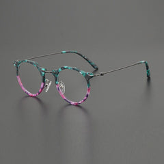 Ava Vintage Round Acetate Glasses Frame Round Frames Southood Green Purple 