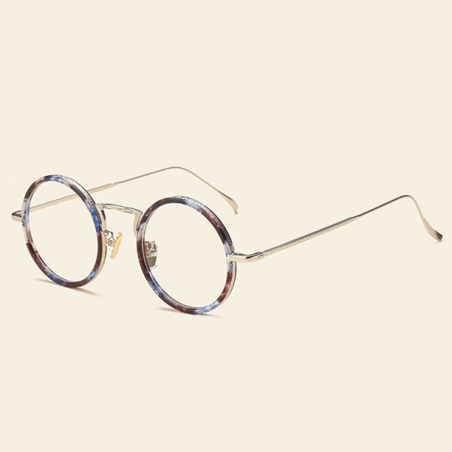 Betty Retro Round Plastic Titanium Glasses Frame Round Frames Southood C14Tortoiseshell 