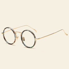 Betty Retro Round Plastic Titanium Glasses Frame Round Frames Southood C8Floral 