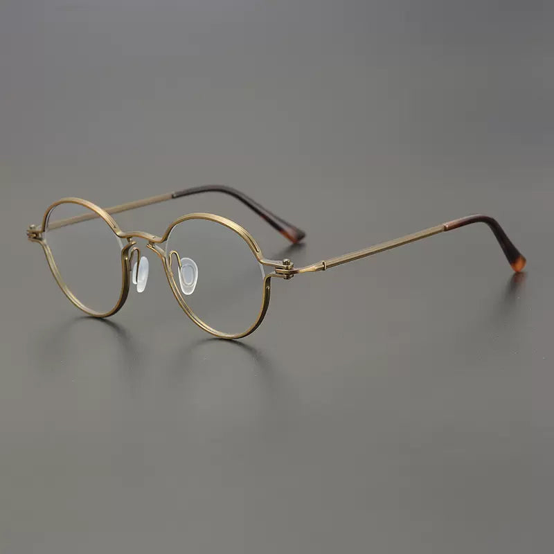 Bjorn Retro Round Titanium Glasses Frame Round Frames Southood Bronze 
