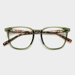 Bliss Vintage TR90 Eyeglasses Frame Rectangle Frames Southood Green Leopard 