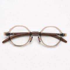 Brok Polygon TR90 Vintage Eyeglass Frame Geometric Frames Southood Khaki 