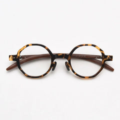 Brok Polygon TR90 Vintage Eyeglass Frame Geometric Frames Southood Leopard 