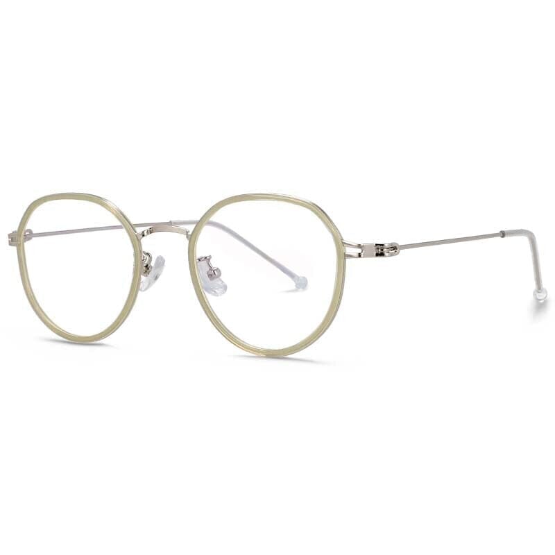 Calliope Ultralight Round Glasses Frame Round Frames Southood Green silver 