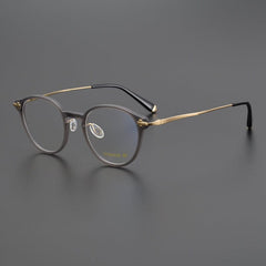 Cayle Vintage Acetate Titanium Glasses Frame Round Frames Southood Matte Gray 