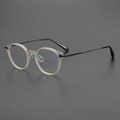 Cayle Vintage Acetate Titanium Glasses Frame Round Frames Southood Matte White 