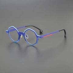 Charly Titanium Geometric Glasses Frame Geometric Frames Southood Blue 