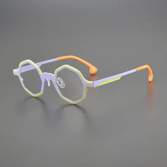 Charly Titanium Geometric Glasses Frame Geometric Frames Southood Purple 