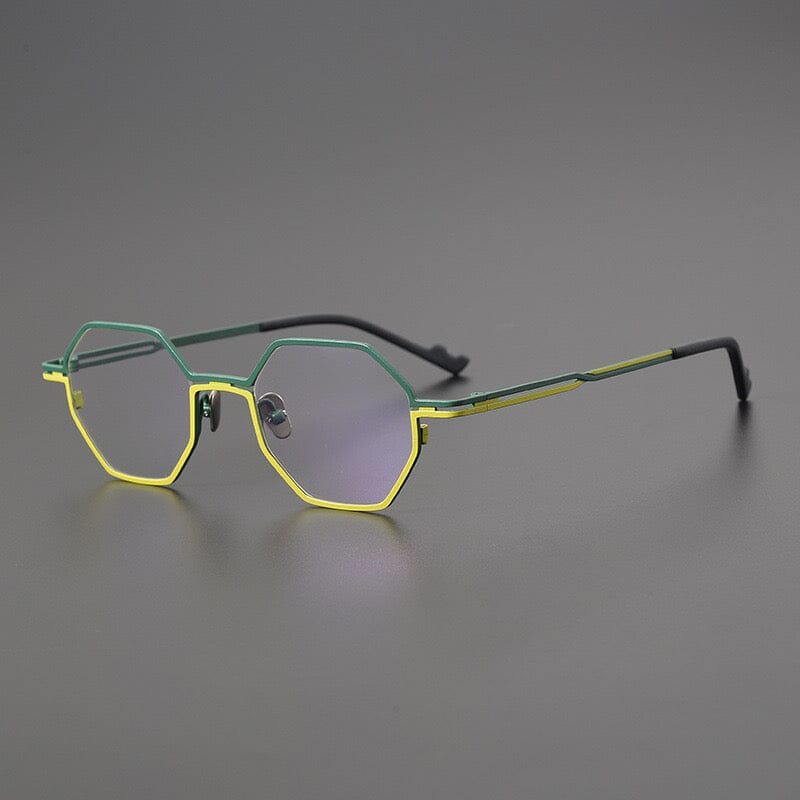 Cheston Titanium Glasses Frame Geometric Frames Southood GreenGold 