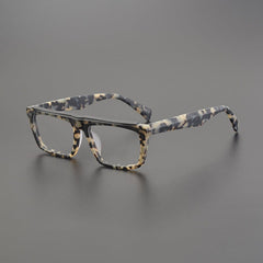Dacio Acetate Rectangle Glasses Frame Rectangle Frames Southood Matte Leopard 
