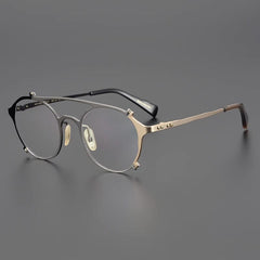 Danvin Pilot Titanium Glasses Frame Aviator Frames Southood Black Gun 