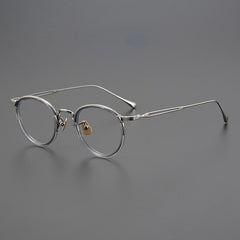 Daran Titanium Round Glasses Frames Round Frames Southood Gray 