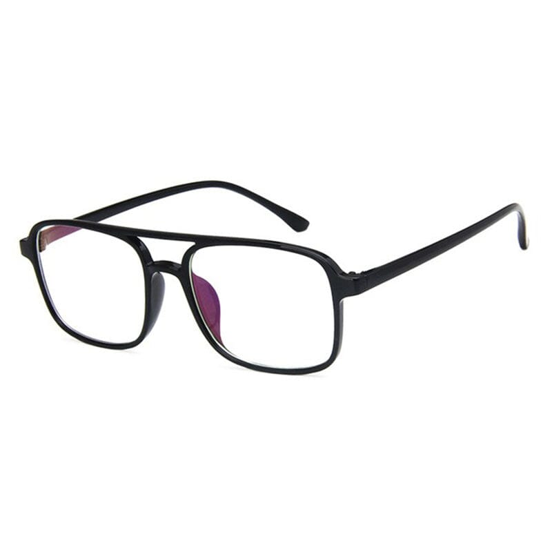 Darren Men TR90 Retro Square Glasses Frame Rectangle Frames Southood Bright Black 