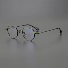 Desire Titanium Geometric Glasses Frame Geometric Frames Southood Black green 
