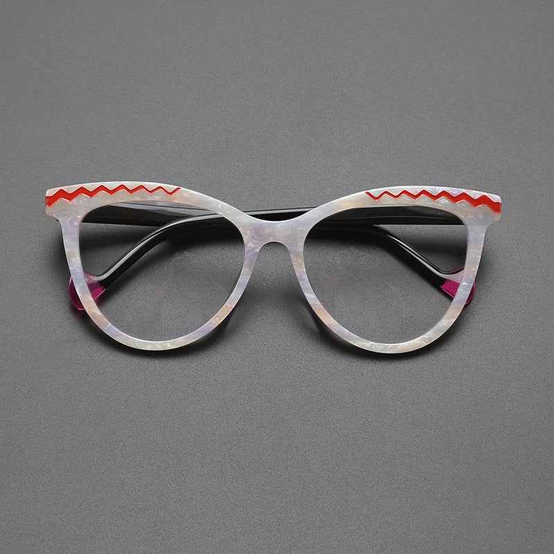 Dina Acetate Cat Eye Glasses Frame Cat Eye Frames Southood White 