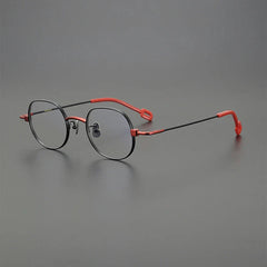 Earwyn Retro Titanium Glasses Frame Geometric Frames Southood Black red 