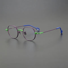 Earwyn Retro Titanium Glasses Frame Geometric Frames Southood Purple green 