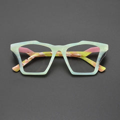 Ebba Acetate Cat Eye Glasses Frame Cat Eye Frames Southood Matte green 