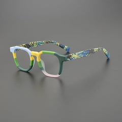 Euen Acetate Rectangle Glasses Frame Rectangle Frames Southood Matte Blue Green 