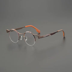 Fair Round Ultralight Titanium Glasses Frame Round Frames Southood Brown 