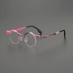 Fair Round Ultralight Titanium Glasses Frame Round Frames Southood Pink 