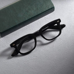 Fane Retro Rectangle Acetate Glasses Frame Rectangle Frames Southood Black 
