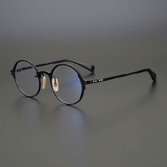 Farrell Round Retro Titanium Glasses Frame Round Frames Southood Black 