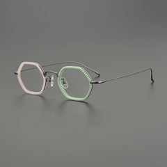 Finch Ultralight Titanium Glasses Frame Geometric Frames Southood Pink Green 