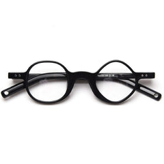 Gary Retro Asymmetric Acetate Frame Round Frames Southood Black 