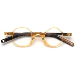 Gary Retro Asymmetric Acetate Frame Round Frames Southood Yellow 