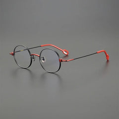 Geol Titanium Round Glasses Frame Round Frames Southood Black red 