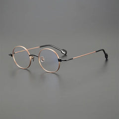 Geol Titanium Round Glasses Frame Round Frames Southood Gold black 