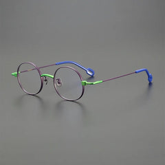 Geol Titanium Round Glasses Frame Round Frames Southood Purple green 