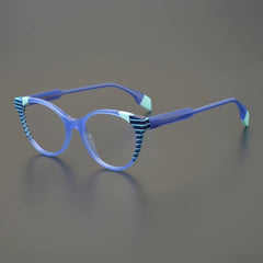 Gulay Vintage Stripe Cat Eye Acetate Frame Cat Eye Frames Southood Blue 