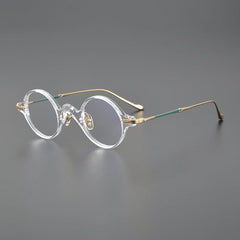 Hugo Vintage Acetate Titanium Eyeglasses Frame Round Frames Southood Transparent 
